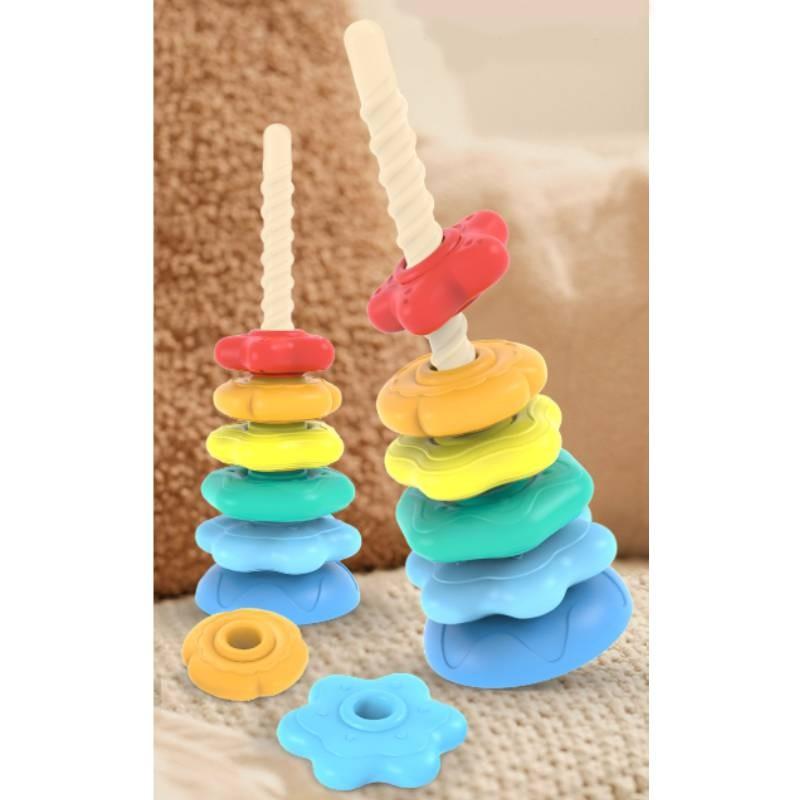 Tower Rainbow Rotating Children Early Education Educational Plastic Toys Gifts