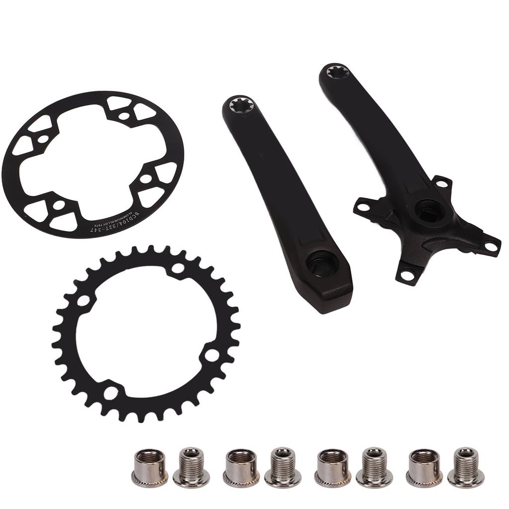 Bicycle Crankset Aluminium Alloy High Strength Lightweight Bicycle Crank Chainring Set for Mountain Bike