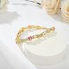 14K vergoldet rot gelb Zirkon Armband Schmuck geometrische Perlen Kette Link Armbänder
