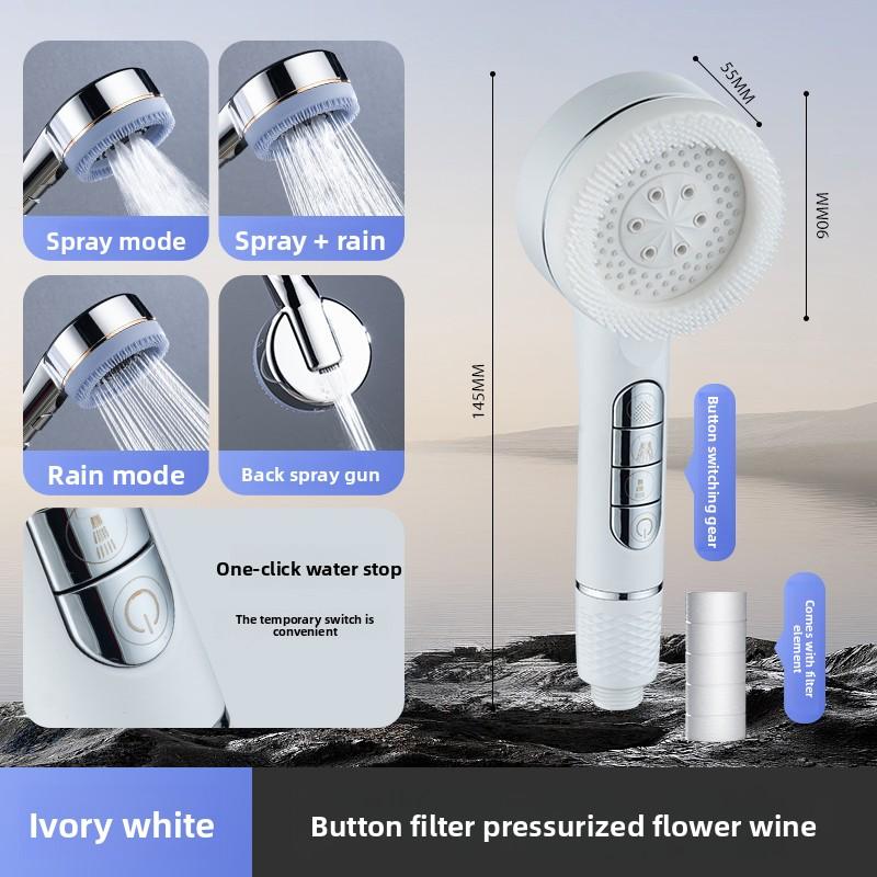 

Ручная душевая лейка высокого давления с ультрасильной струей, простая в установке, не требующая электрических аксессуаров для ванной | Душевая лейка 1pcs белый