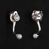 Pearl & Cubic Zirconia Earrings 925 Sterling Silver Jewelry Gift