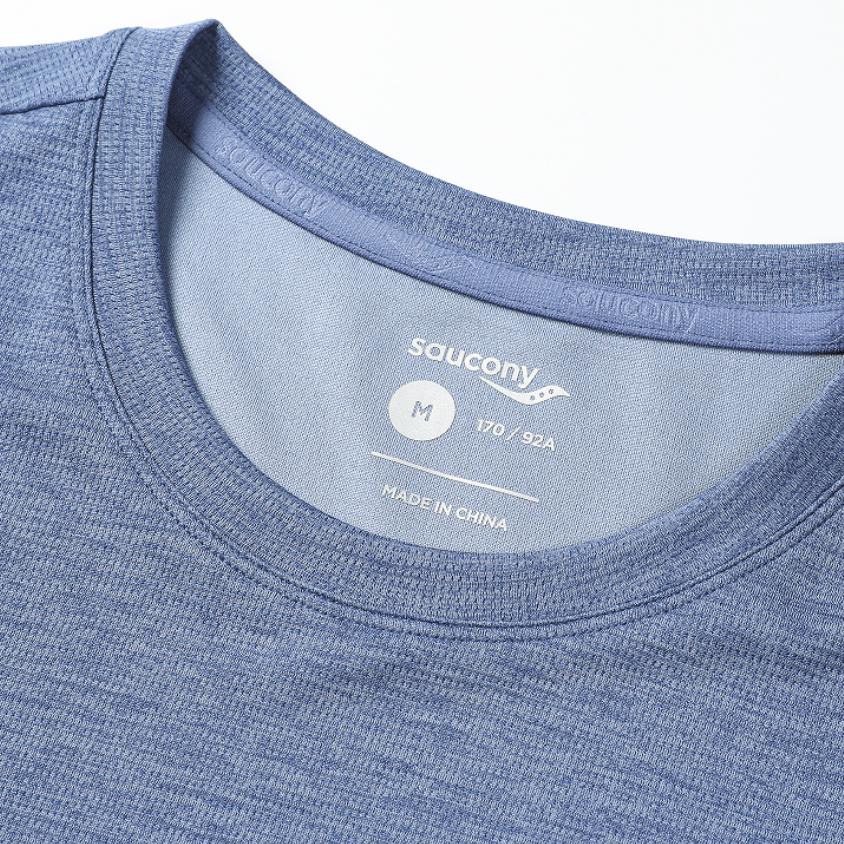 Saucony Crew Neck Quick-Dry Long Sleeve T-Shirt Men tops SC2230679A-BL30