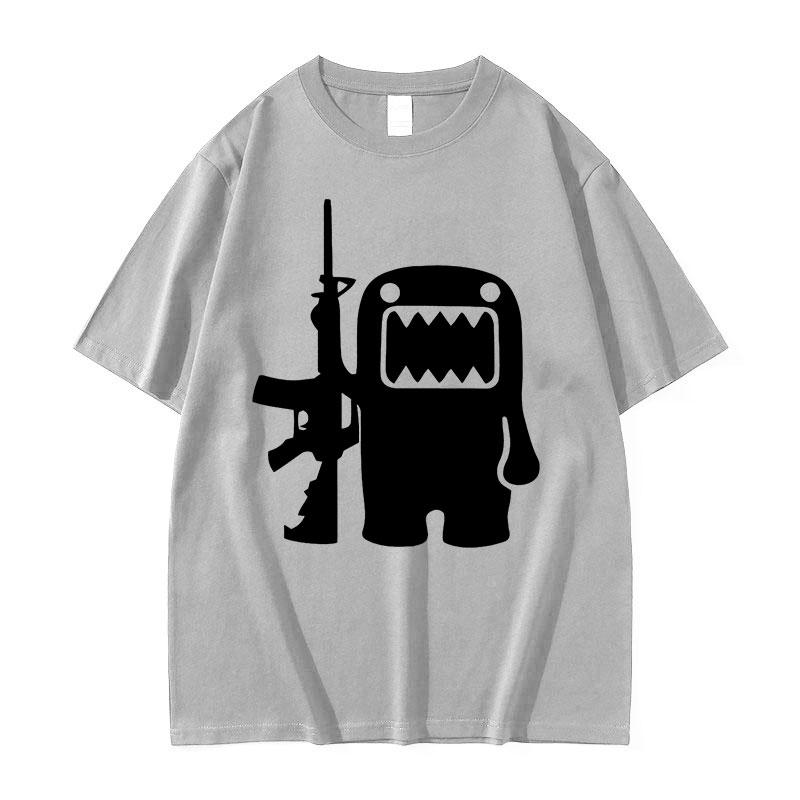 Funny Domo Kun AK47 Retro Graphic T Shirt Mens ONeck High Quality Fashion TShirt Man 100 Cotton Oversized Tshirts Streetwear