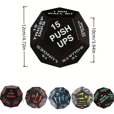 12 Sided Fitness Action Choice Dice Interactive Lightweight Exercise Toy Funny Soft Foam Bodyweight Training Dice Gym Workouts