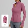 Womens Long Sleeve Athletic Zip-Up Top Breathable Stretch Fitness Jacket Running Yoga Gym Workout