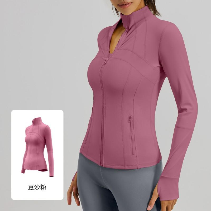 Womens Long Sleeve Athletic Zip-Up Top Breathable Stretch Fitness Jacket Running Yoga Gym Workout