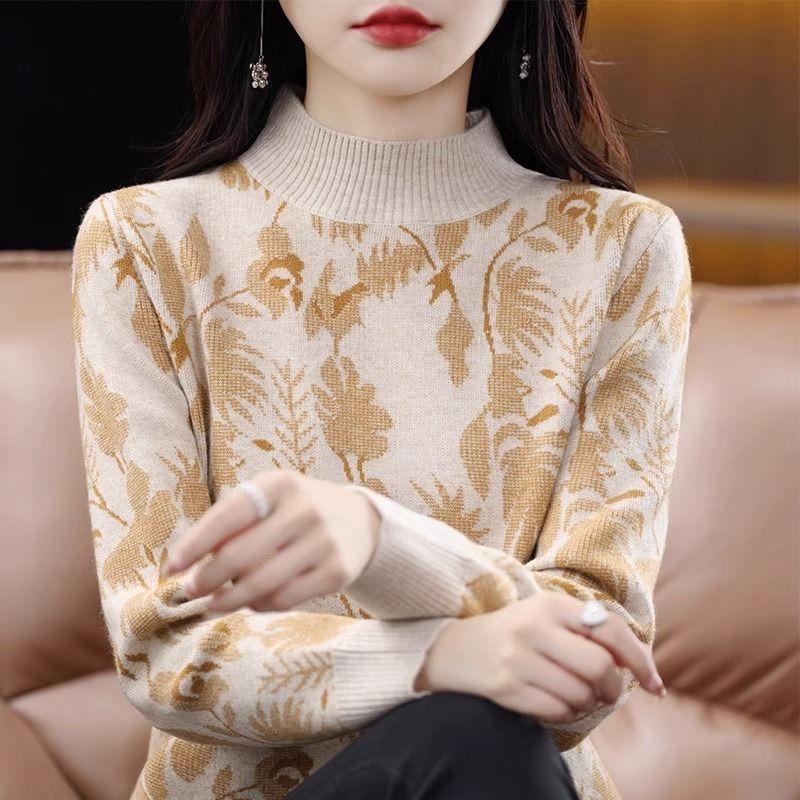 

Новый полуводолазный свитер женская одежда осень и зима нижняя рубашка цветной вязаный свитер в иностранном стиле топ 3XL