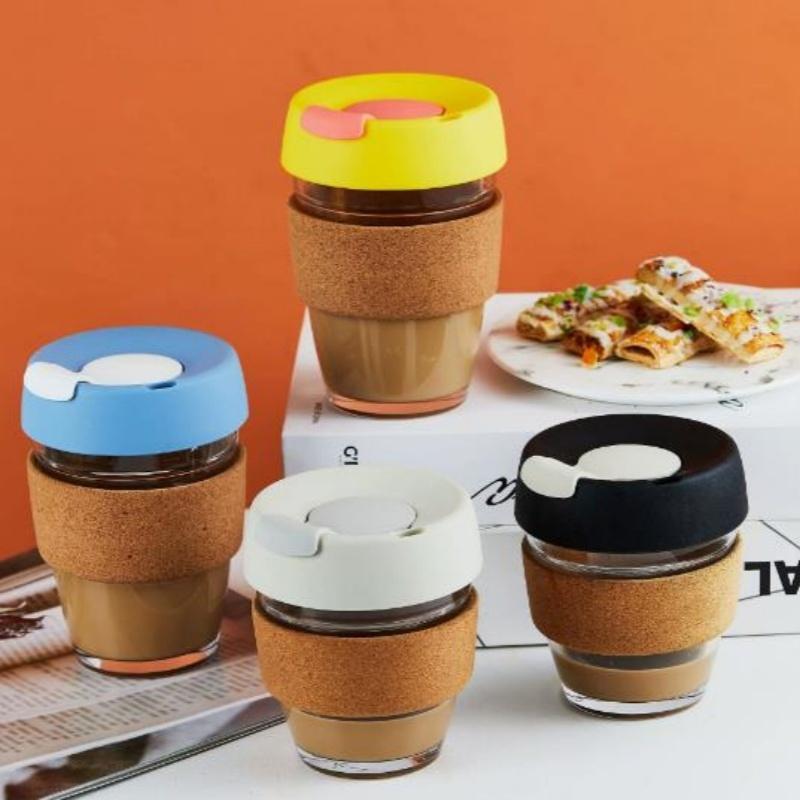 Silica Gel Glass Coffee Cup Cork Set of Insulation Against the Hot Ideas with Cup