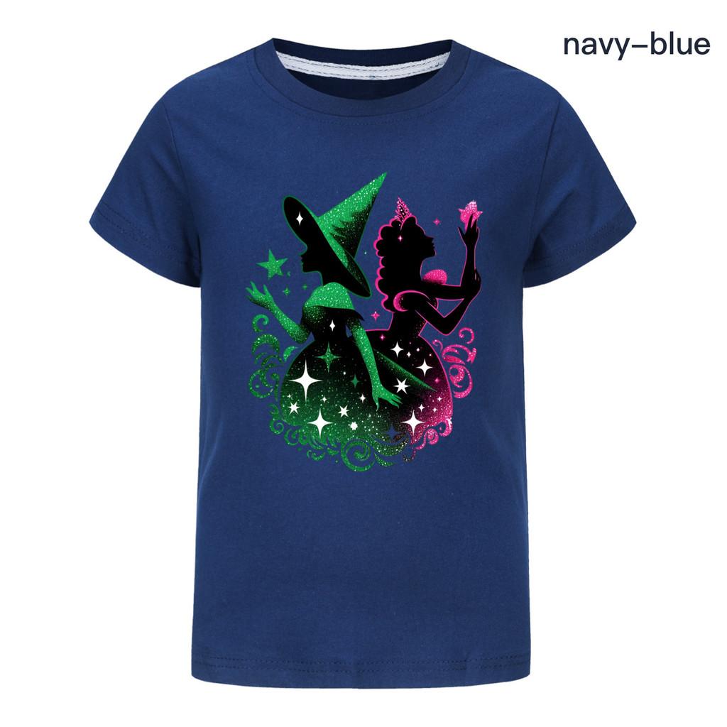 Kinder Mädchen Hexenprint Lässiges Kurzarm T-Shirt