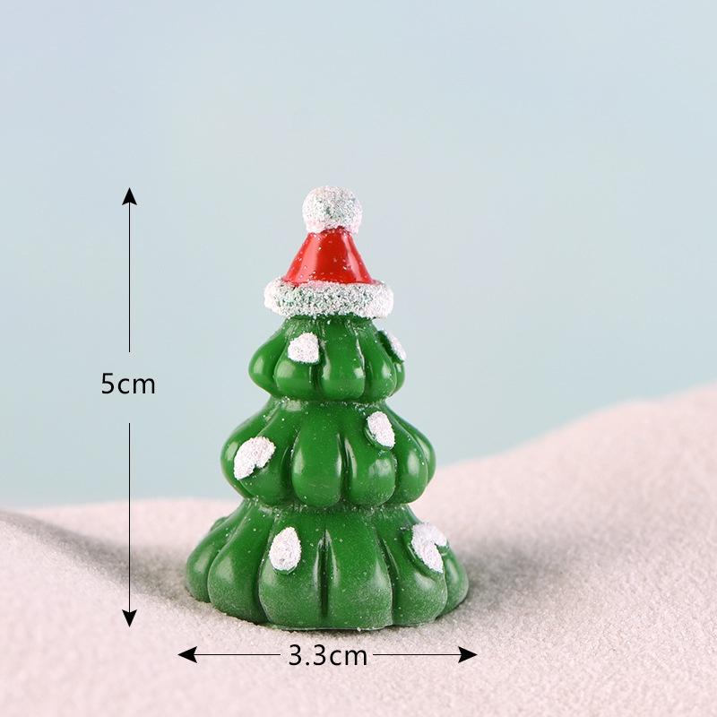 Enchanting Christmas Tree Santa Claus Snowman Ornaments Adorable Miniature Garden Figurines For Festive Decor
