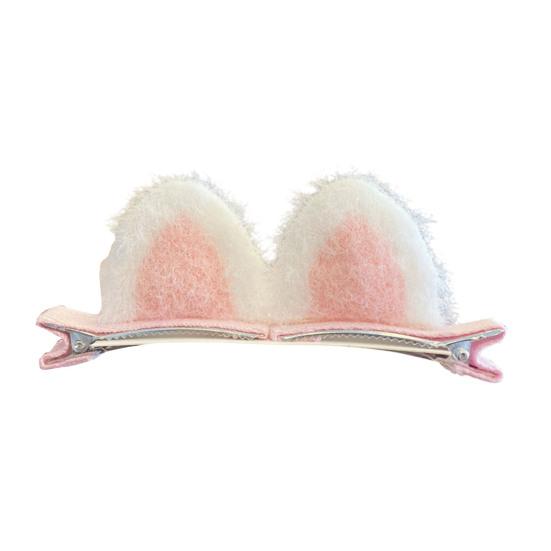 Yousheng Hair Pin 3D Cat Ear Plush Hair Clip Soft Fluffy Vibrant Colors Rounded Metal Clamp Kids Hairpin Autumn Winter Hairstyles School Travel Party