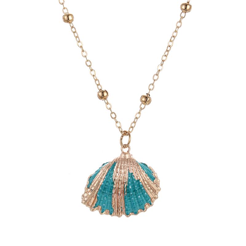 32 Styles Charm Boho Natural Shells Necklaces Scallop Pendant Necklace For Women Gifts Chain Style Alloy Seashell Summer Jewelry