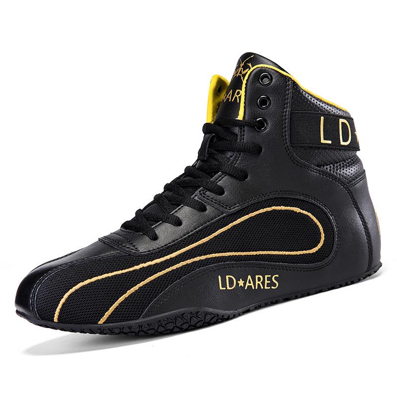 Men s Genuine Leather Boxing & Wrestling Shoes: Professional Non-Slip, Breathable Combat Footwear for Training & Competition. 47