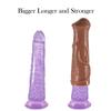 Realistic Horse Penis Enlargement Sleeve Girth Cock Sheath Extender Reusable Condom Extended Dildo Dick Adult Sex Toy for Men Couple Erotic Goods Shop
