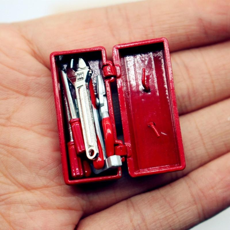 Miniature Gardening Tool Set Garden Toolbox for 1/12 Doll House Scene Decoration Craft Model Project Display Accessory