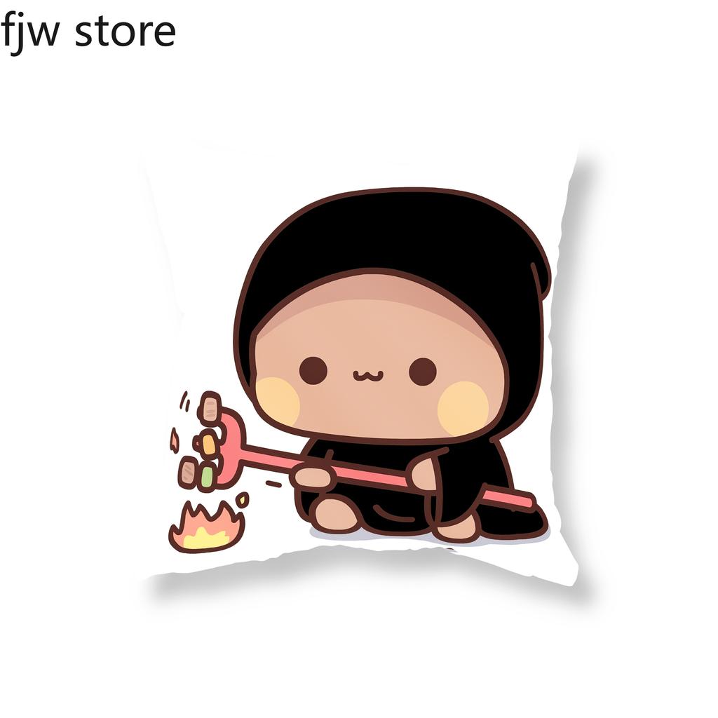 Cute Anime Red Panda Boob Throw Pillow Cover Witch Vampire Mummy Zombie Halloween Party Decor Sofa Cushion  Home