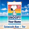 Beach Towel Custom Name Text, Quick Dry Large Towel For Beach HomeSnoopy Peanuts