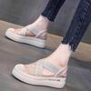 Women Retro Sewing Mesh Flats Summer Shoes Fashion Sandals Woman Elastic Bandage Casual Platform Sandals Loafers