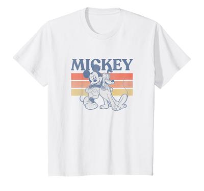 Disney Mickey und Freunde Mickey & Pluto Retro-Klassiker T-Shirt für Kinder