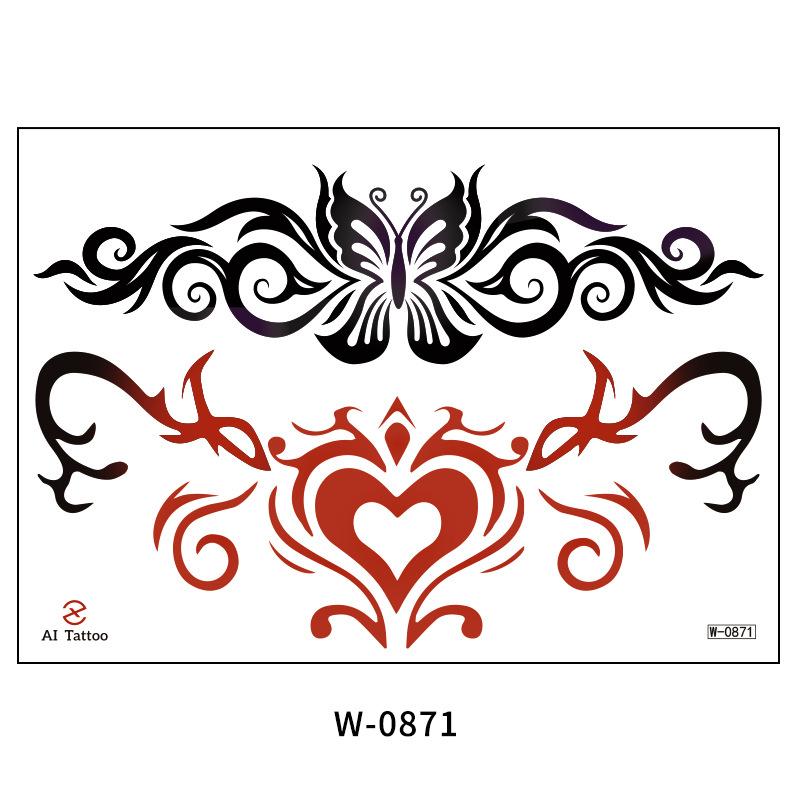 Tattoo Sticker Waterproof Succubus Love Red Lips Temporary Tattoo Tattoo