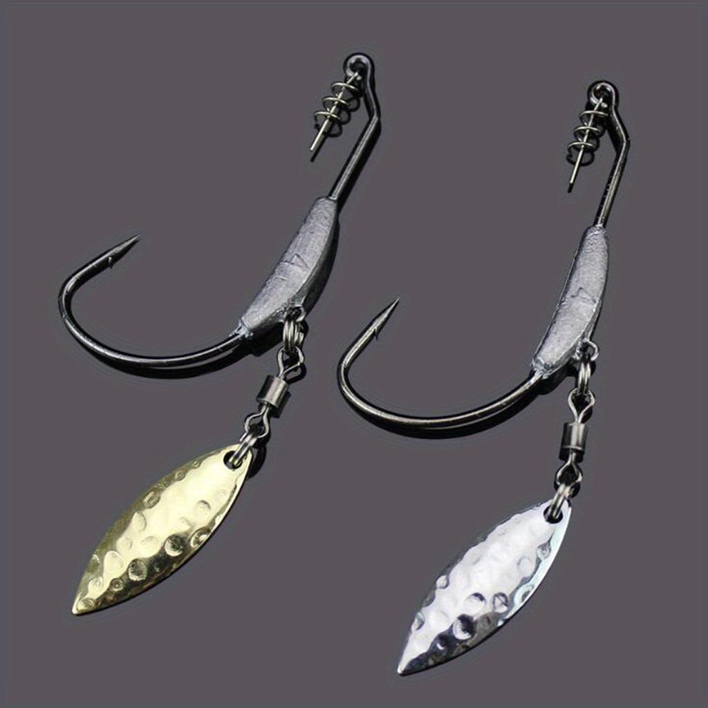 3pcs 4.5g,5.5g,7.2g Barbed Fishing Hooks with Lock Needle Lead Single Hook Crank Hook Fishing Tackle