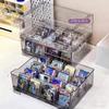 Transparent Plastic Card Storage Box with Lid Multifunctional Tool Watch Makeup Jewelry Storage Box Desktop Organizer Gift