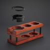 Espresso Pressing Station Wood Grain Finish Multiple Recesses Wooden Press