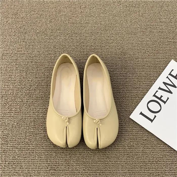 Japansk Stil2025Sko Dame Koselige Skinnballerinaer Splitthov Tå Loafers Femme Mary Jeans Mocasines Damesko