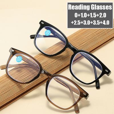 Neue Lesebrille Unisex Frauen Männer Fertige Korrekturbrille Luxus Quadratischen Rahmen Presbyopie Dioptrien Brille 0 BIS +4,0