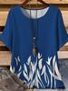 Women O-Neck T-Shirt Fashion Short Sleeves 3D Print Geometry Tops Casual Loose Korean-Style Fashion Street 2026 Summer Clothes