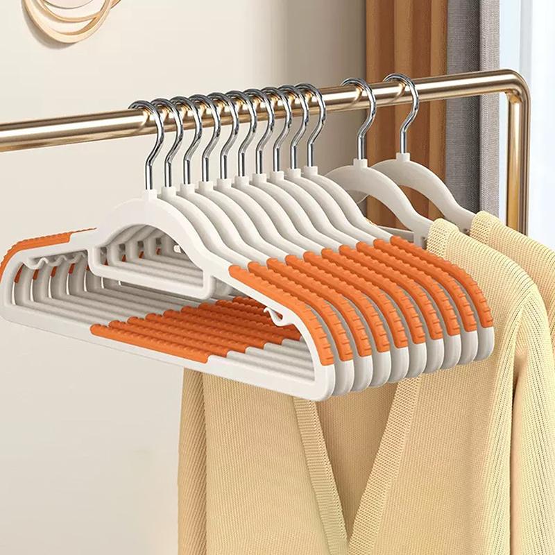 10Pcs Anti Slip Clothes Hanger Thickened Seamless Multifunctional Storage Dormitory Bedroom Wardrobe Dryer Organizer Household оранжевый