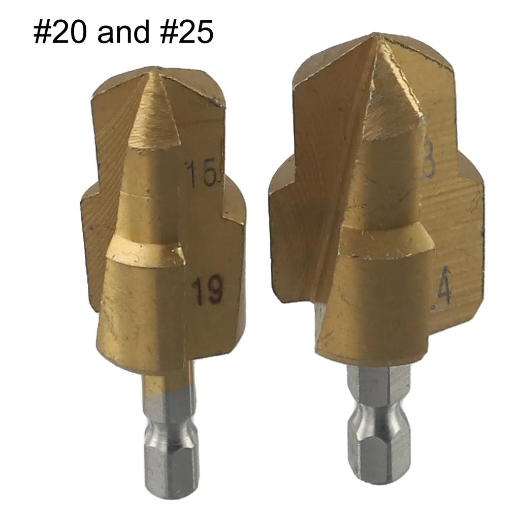 PPR Water Pipe Fitting Reamer Drill Bit 3 Flute Hex Shank Drill Bits Water Pipe Expansion Drill Punch Plumber HSS #20 #25 #32