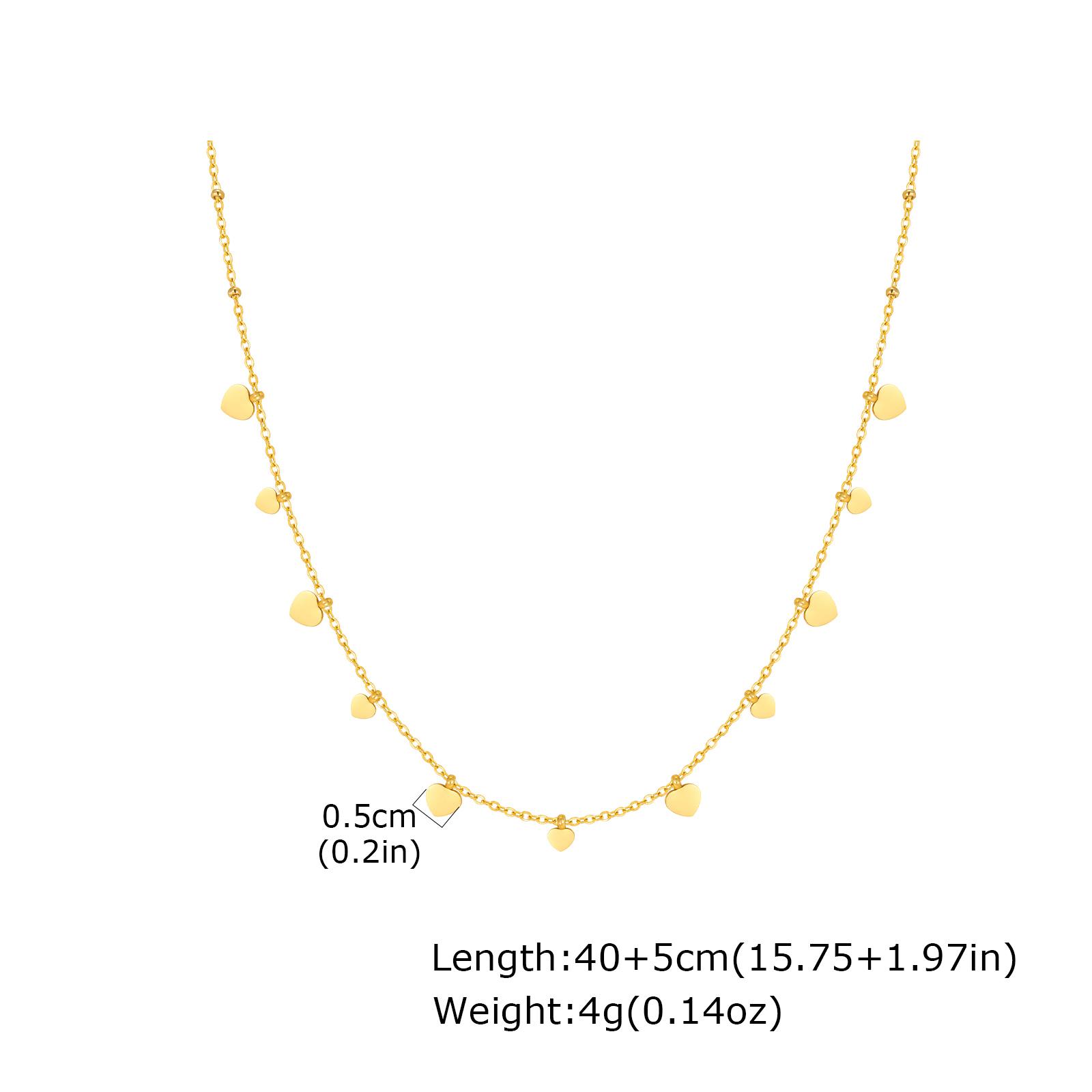 Simple Stainless Steel Butterfly Heart Pendant Necklace for Women, 18K Gold Plated Clavicle Chain Necklace, Fine Jewelry Party