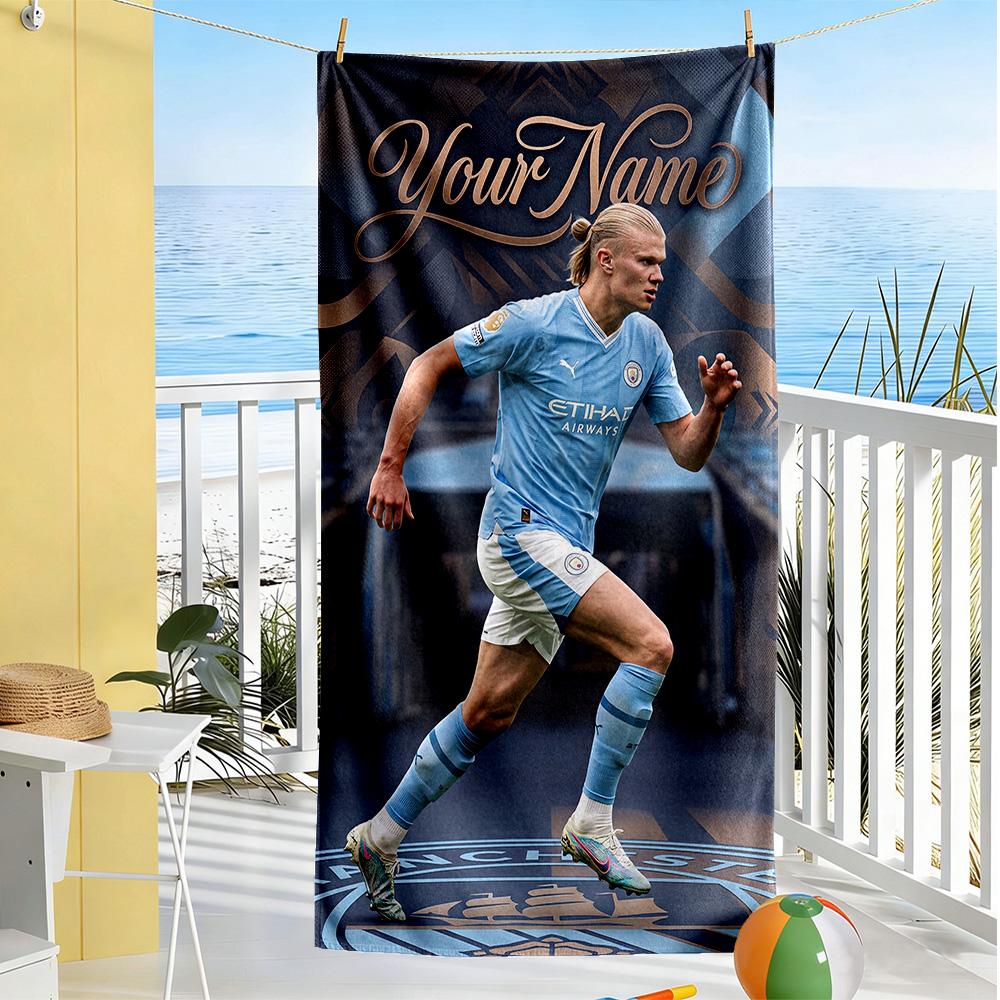 Haaland Personalized Name Beach Towel Quickdry Soft Microfiber Perfect For Traveling Yoga Camping And Swimming