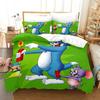 Cartoon T-Tom Mouse And Cat Bedding Set J-Jerry Duvet Cover Bed Set Quilt Cover Pillowcase Comforter King Queen Size Boys Adult