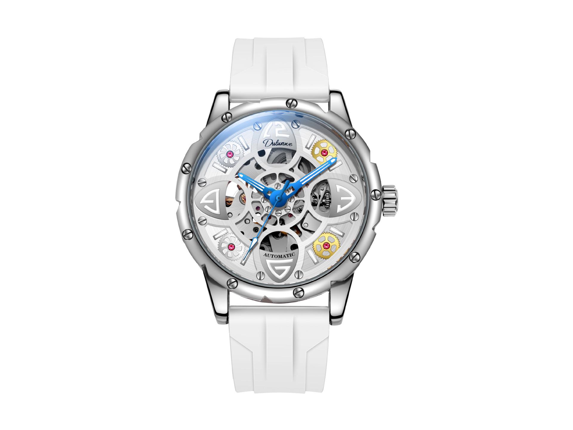 Durenwei Автоматические светящиеся мужские водонепроницаемые механические часы с четырехлистным клевером