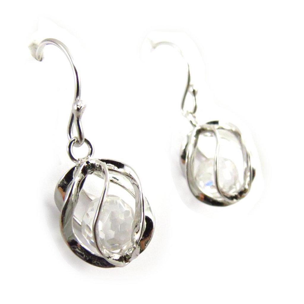 Les Trésors De Lily [F6175] - White 'Alchemy' Silver Earrings