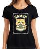 Raunisex Cat Noodle Soup Kawaii Gift Retro Vintage Ladies Tshirt