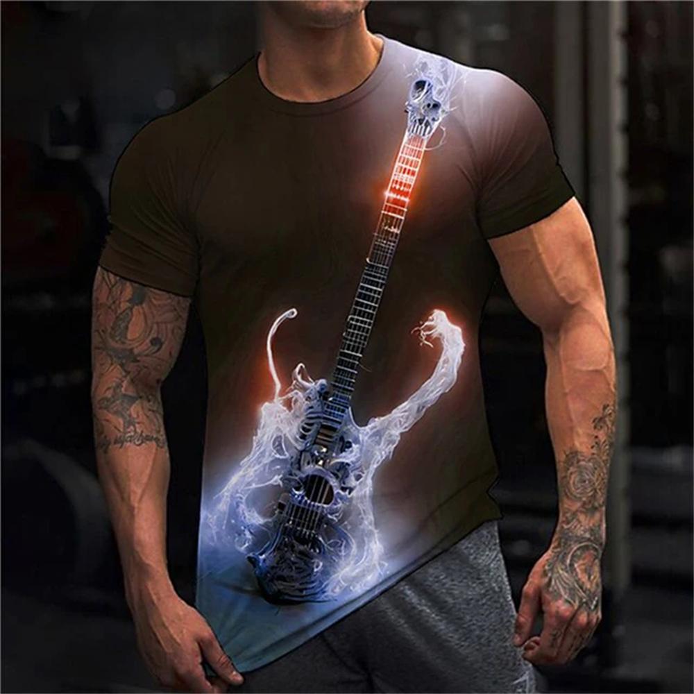Instruments Guitar 3D Printed T-Shirt Men Fashion Short Sleeve T-Shirts Kids Hip Hop Tees Oversized T-Shirt Summer Casual Tops