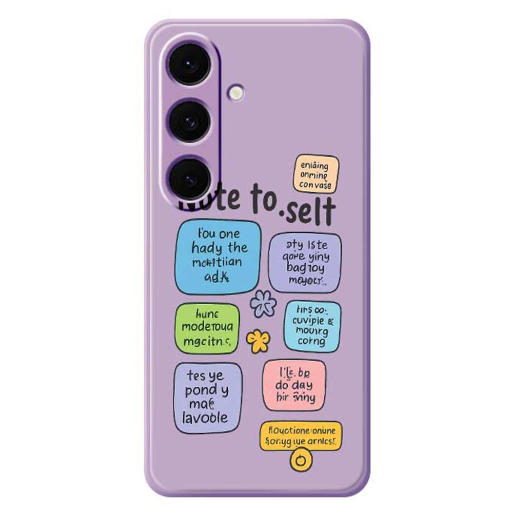 For Samsung Galaxy S24 FE Case Colored Sticky Notes Pattern Printing Straight Edge TPU Phone Back Cover