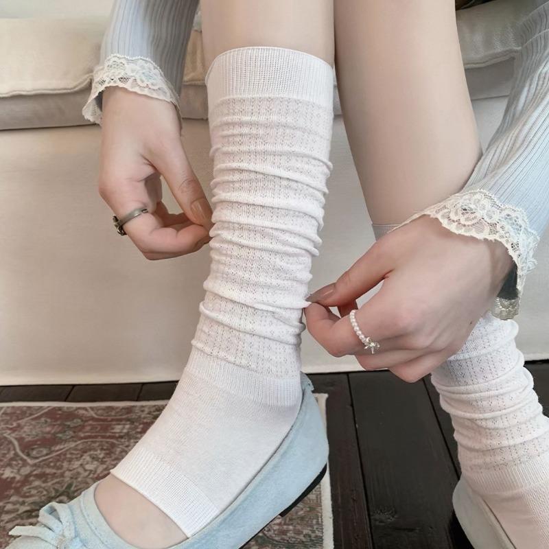 Summer Lightweight Stocking Stack Stockings Footed Leg Cover Ballet Style Long Socks Mesh Leg Stockings Pure Cotton Socks