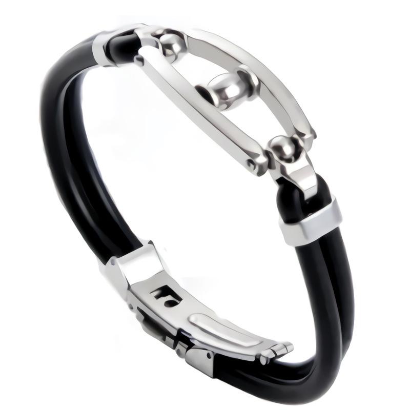 Personalized Chinese Style Couples Bracelets: Engraved Stainless Steel & Silicone Jewelry Gift