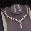 Luxury Tiaras Bridal Jewelry Sets for Women Flower Choker Necklace Sets Bride Crown Prom Wedding Jewelry Set Costume Accessory