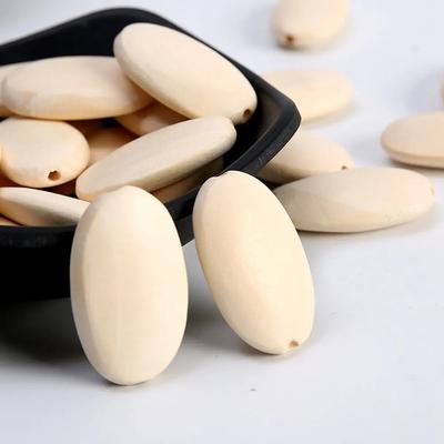 20pcs 33x20mm Big Flat Oval Shape Natural Wood Loose Handcraft Beads for DIY Crafts Woodcraft Jewelry Making Accessories