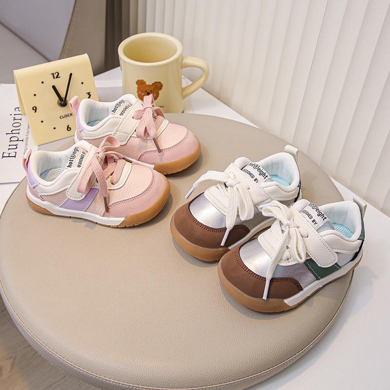 Baby Casual Shoes Soft Sole Non-slip Kids Walking Shoes Hook&loop 2025 New Fashion Boys Girls Flat Shoes Versatile Size 17-27