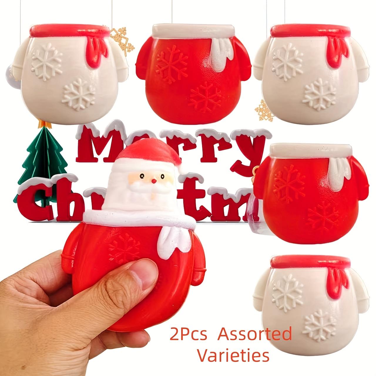 

2 шт. Игрушка-антистресс Рождественский Санта/Снеговик Новинка Выскакивающая TPR Непоседы Сжимаемые Подарки Детям Офисный Настольный Новинка Лучший Подарок