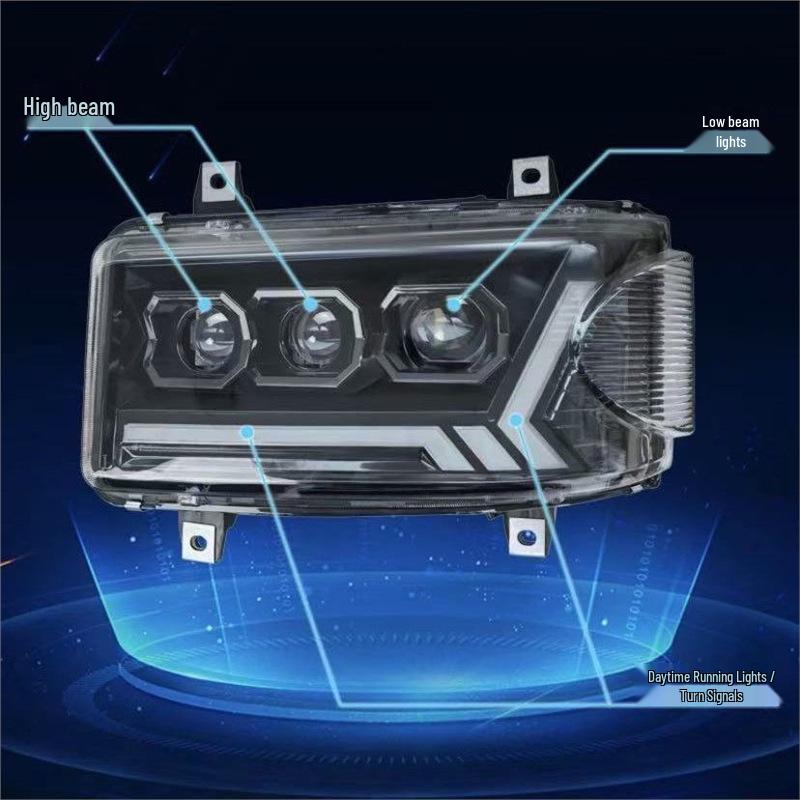 Ultra-Bright Laser LED Headlight with Three-Lens Flowing Light for Jiefang Tian V, Han V, and Tu V Models