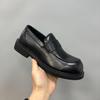 Leather Big Head Leather Shoes European Station Men's Business Casual Chelsea Boots Square Head Black Non-slip Versatile Breathable