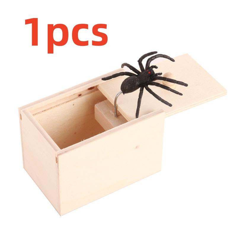 

Trick Spider Funny Scare Box Wooden Hidden Box Quality Prank Wooden Scare Box Fun Game Prank Trick Friend Office Toys OneSize