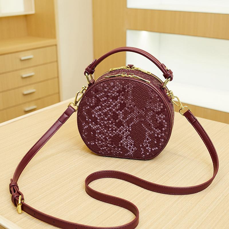 Crossbody Bag Printed Women's Bag Single-shoulder Bag Fashionable and Versatile Round Bucket Bag Handbag